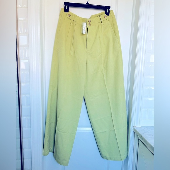 Madewell Petite Harlow Wide-Leg Pant Pants in Pale Lemongrass Women’s Size 8P - Picture 8 of 9